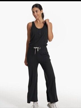 Vuori Falls Wideleg Jumpsuit Heather Black Size Medium